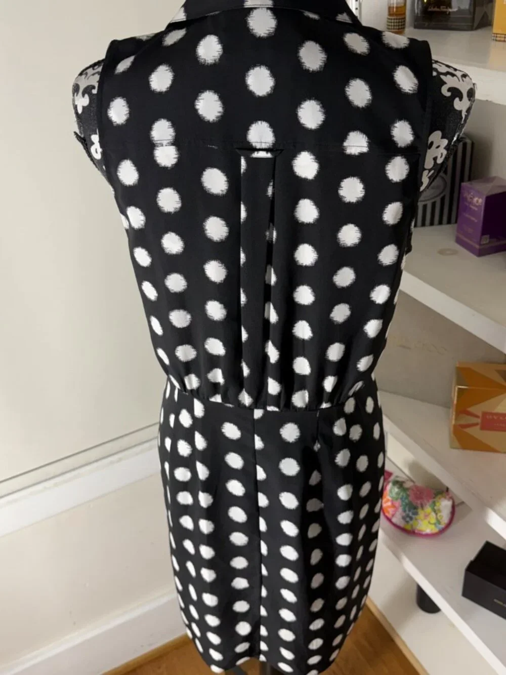 Classic $120 MICHAEL KORS Knotted Polka Dot Sleeveless Faux Wrap Dress Summer 6